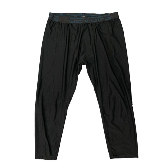 Devops Legging Mens 2XL Black Cropped 3/4 Stretch Compression Base Layer Pant - Picture 1 of 8